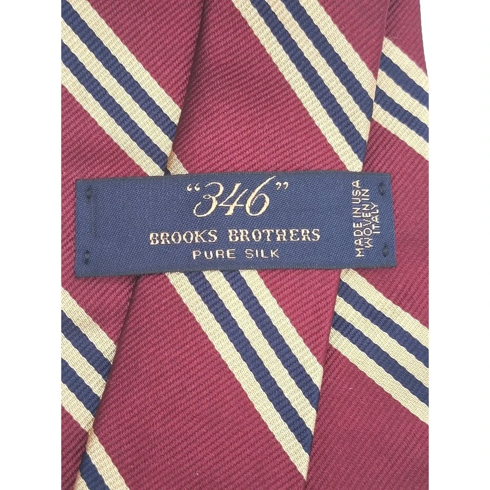 Brooks Brothers 346 100% Silk Mens Neck Tie Woven in Italy Handmade in USA NEW